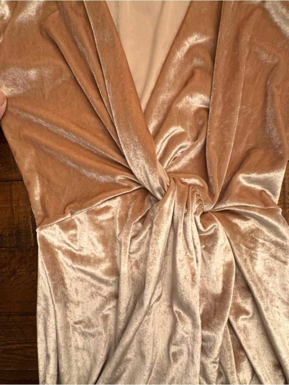 ZARA Velvet Knot Front Wrap Dress - Picture 4 of 6